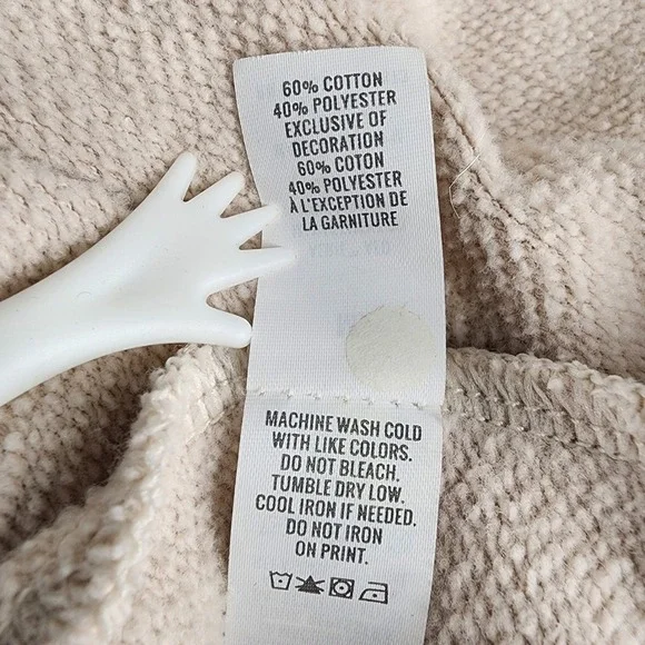 Aerie Sweatshirt‎ Medium Love Graphic Long Sleeve Casual Pullover Beige Top - Picture 4 of 14